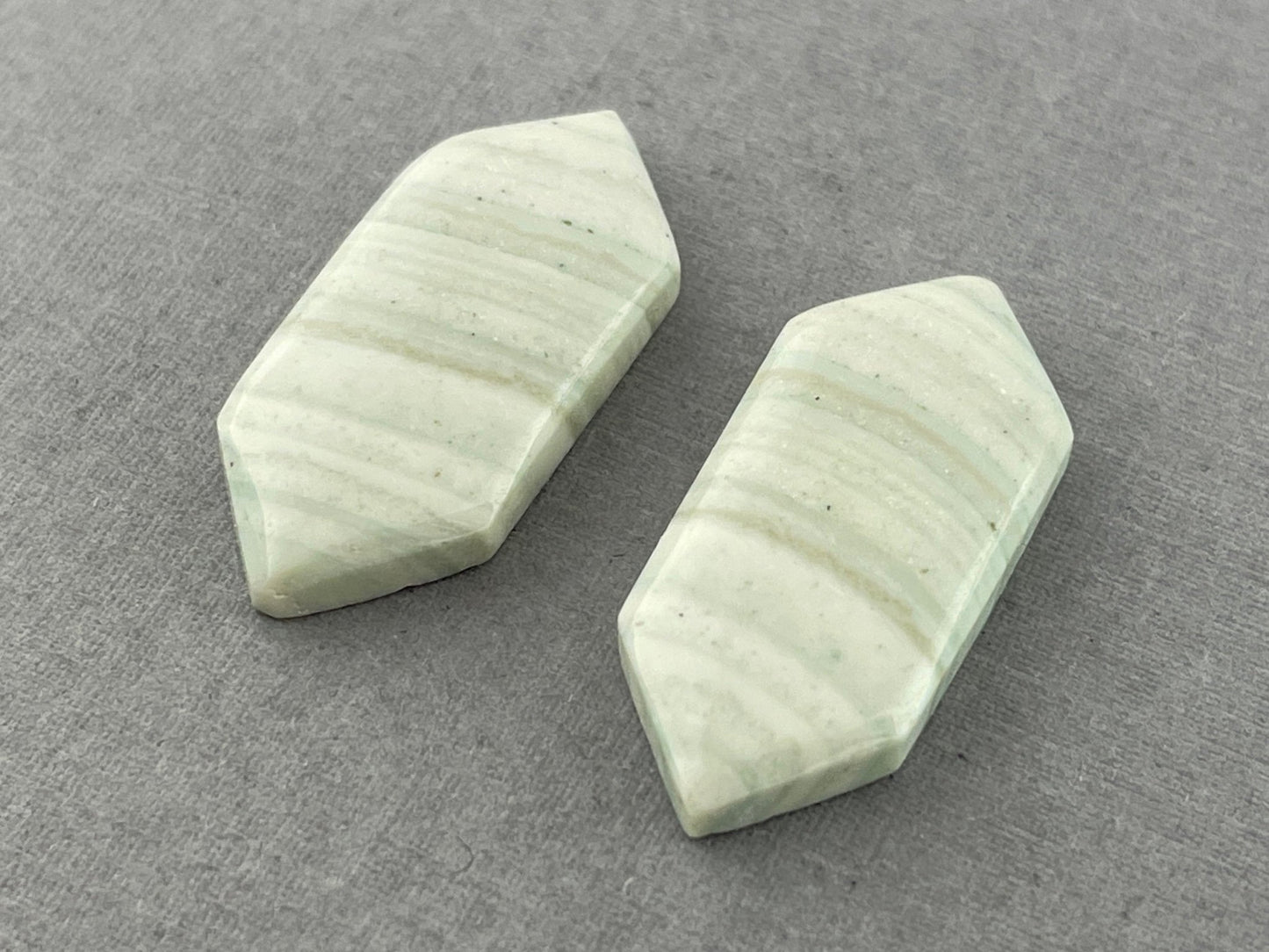 Saturn Chalcedony Cabochon Pair | 29x13 mm | Natural Loose Gemstone | CA205 - Gem Enthusiast