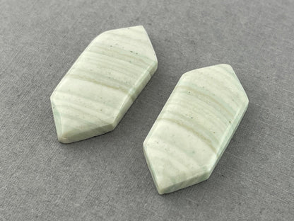 Saturn Chalcedony Cabochon Pair | 29x13 mm | Natural Loose Gemstone | CA205 - Gem Enthusiast