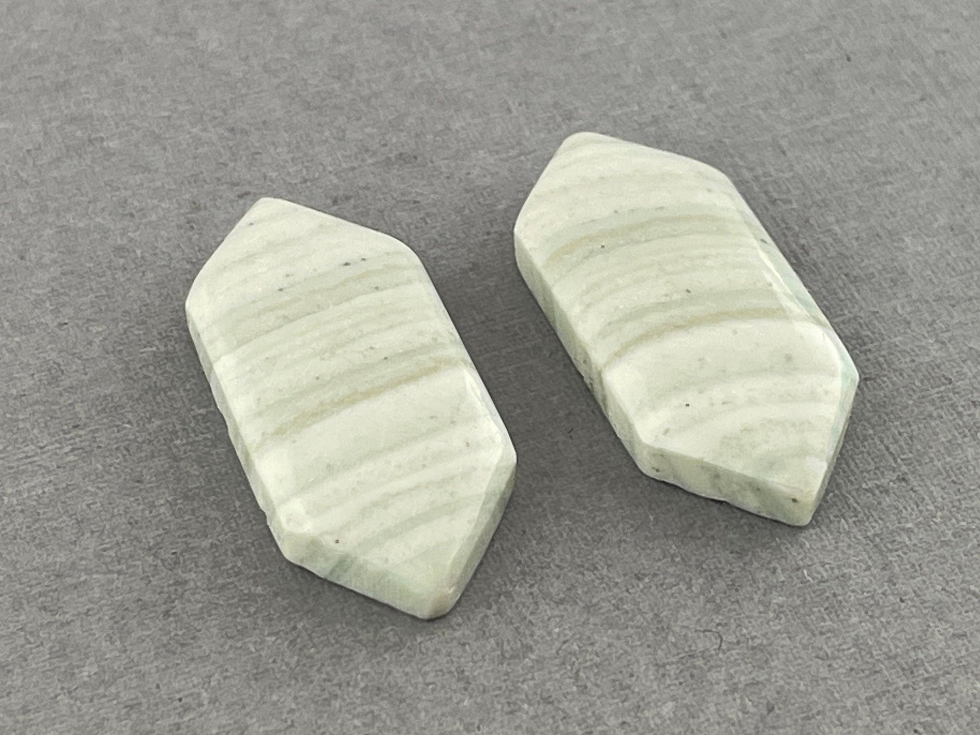 Saturn Chalcedony Cabochon Pair | 29x13 mm | Natural Loose Gemstone | CA205 - Gem Enthusiast