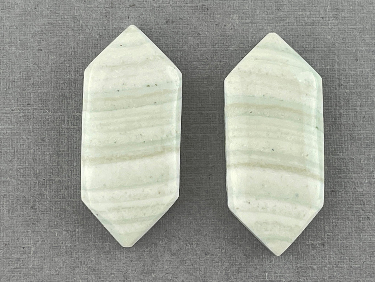 Saturn Chalcedony Cabochon Pair | 29x13 mm | Natural Loose Gemstone | CA205 - Gem Enthusiast