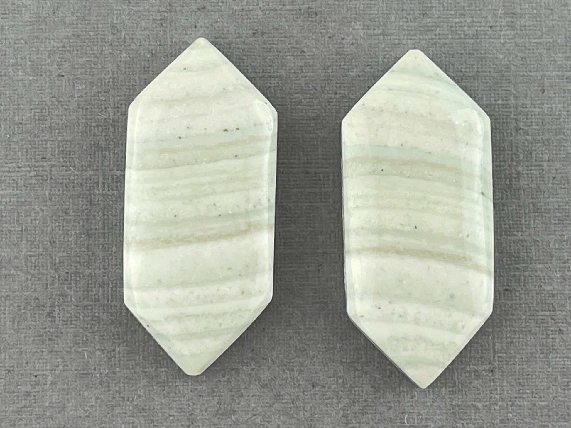 Saturn Chalcedony Cabochon Pair | 29x13 mm | Natural Loose Gemstone | CA205 - Gem Enthusiast