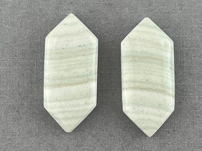 Saturn Chalcedony Cabochon Pair | 29x13 mm | Natural Loose Gemstone | CA205 - Gem Enthusiast