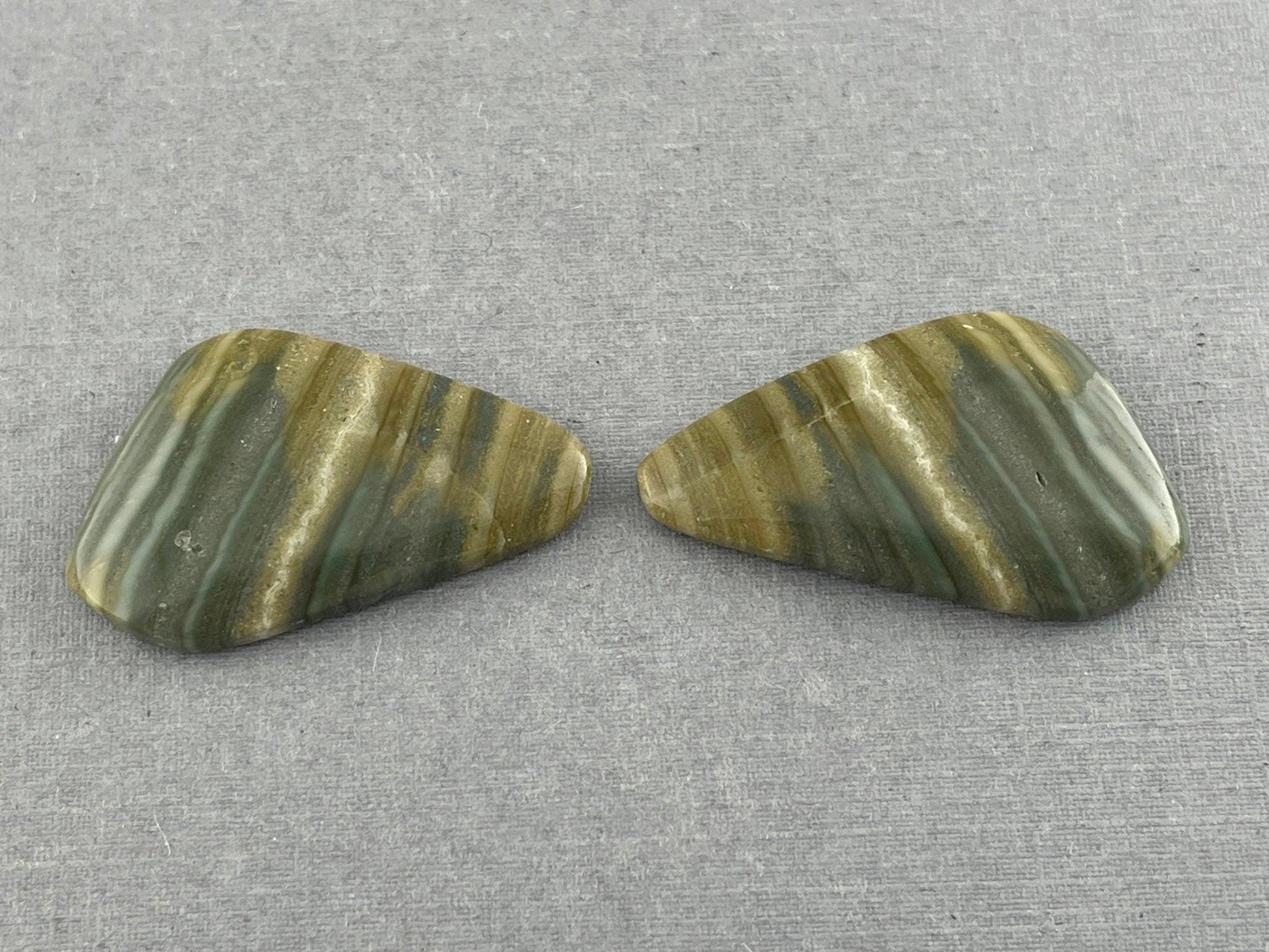 Saturn Chalcedony Cabochon Pair | Natural Loose Gemstone | CA306 - Gem Enthusiast