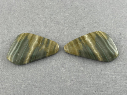 Saturn Chalcedony Cabochon Pair | Natural Loose Gemstone | CA306 - Gem Enthusiast