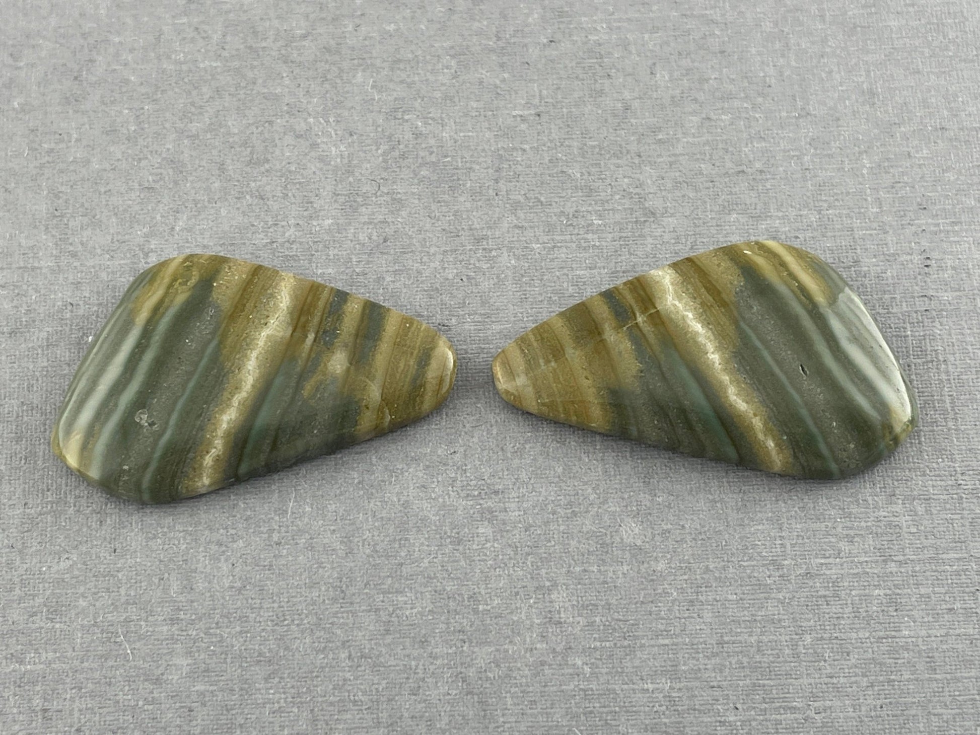 Saturn Chalcedony Cabochon Pair | Natural Loose Gemstone | CA306 - Gem Enthusiast