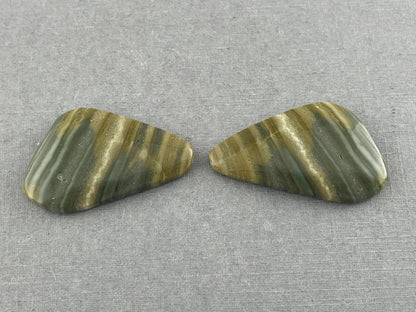 Saturn Chalcedony Cabochon Pair | Natural Loose Gemstone | CA306 - Gem Enthusiast