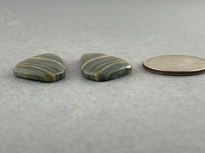 Saturn Chalcedony Cabochon Pair | Natural Loose Gemstone | CA306 - Gem Enthusiast