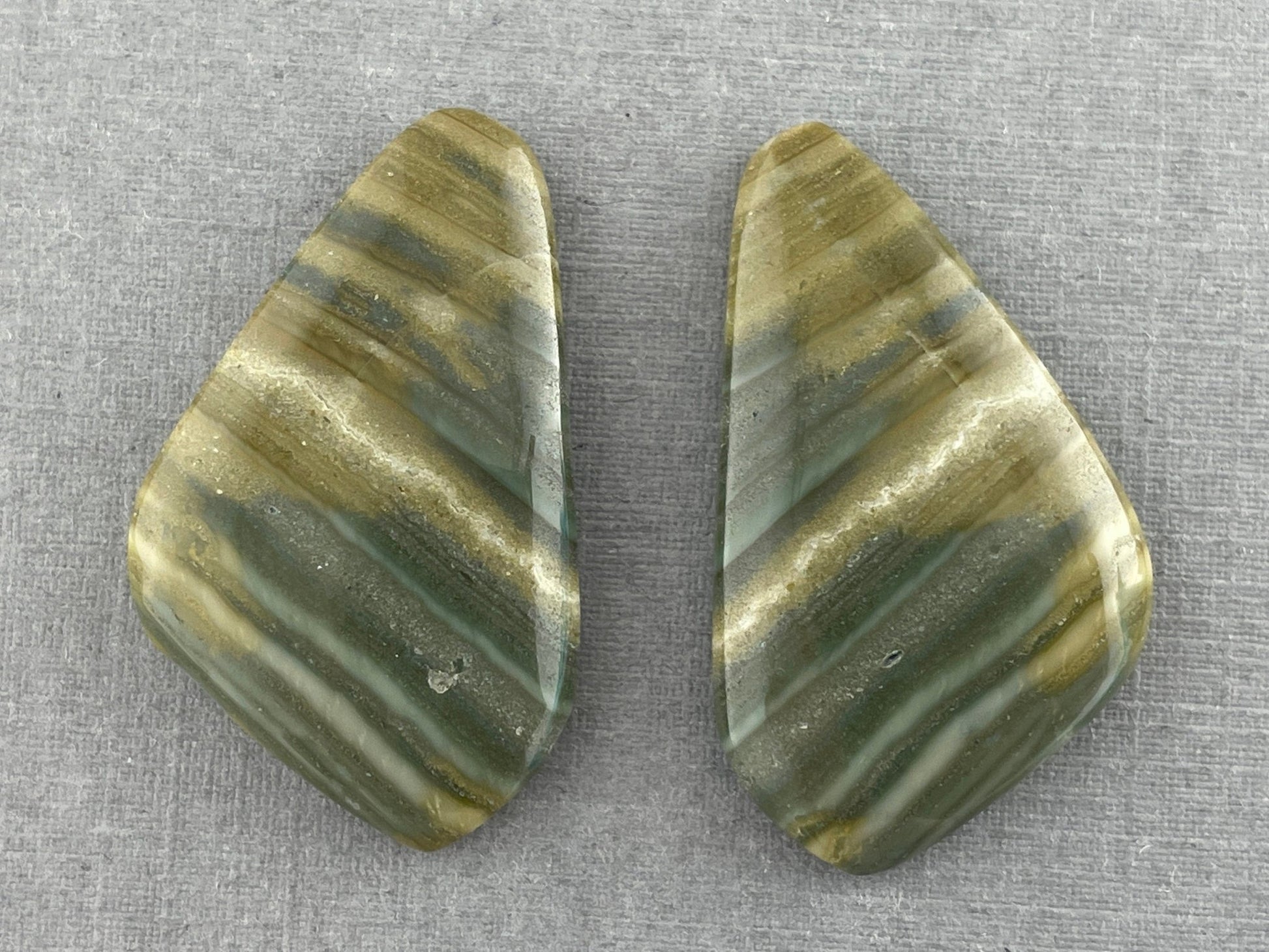 Saturn Chalcedony Cabochon Pair | Natural Loose Gemstone | CA306 - Gem Enthusiast