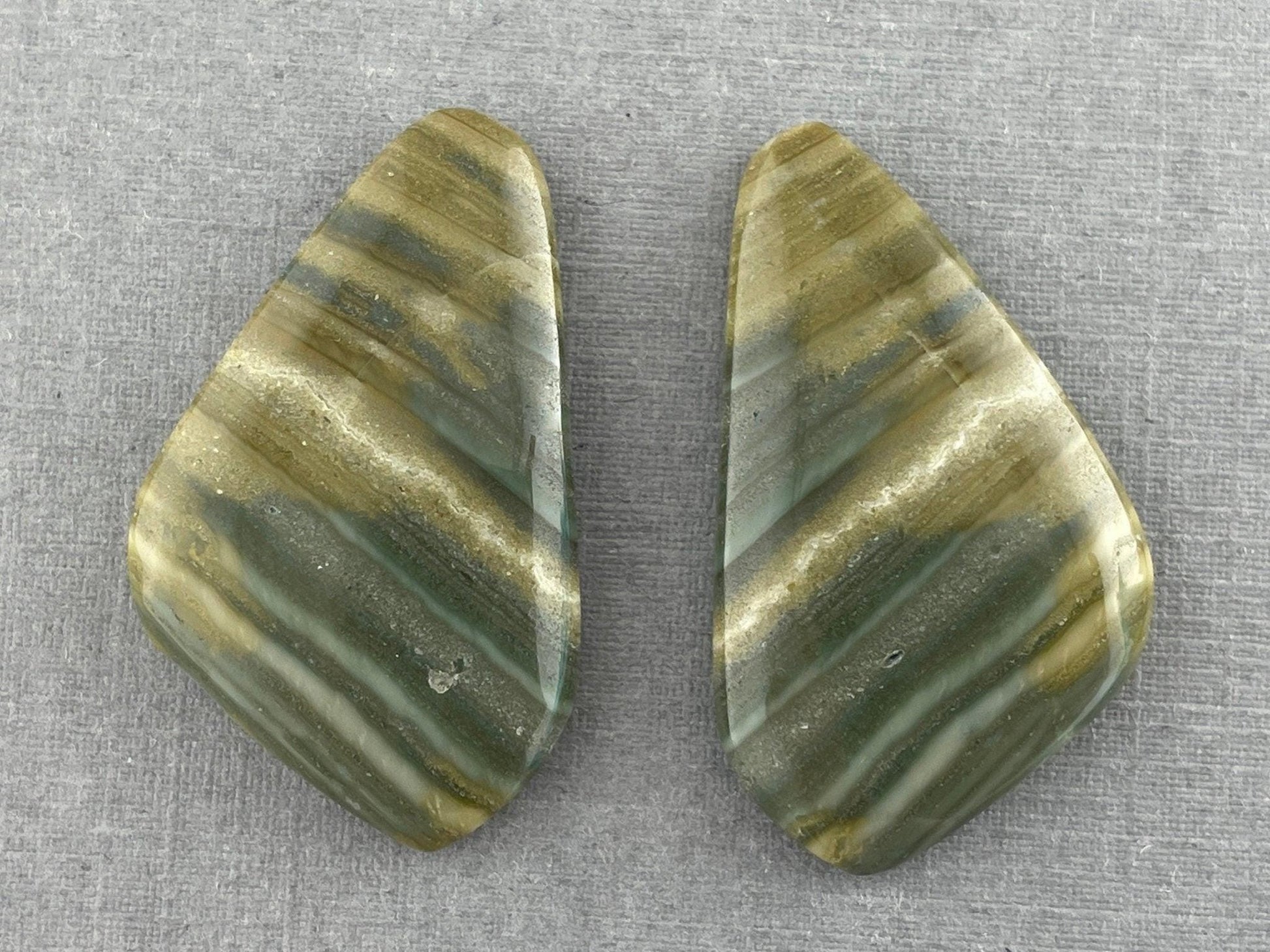 Saturn Chalcedony Cabochon Pair | Natural Loose Gemstone | CA306 - Gem Enthusiast