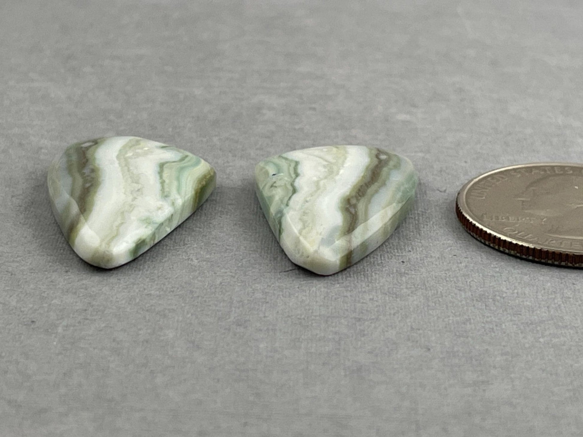 Saturn Chalcedony Cabochon Pair | Natural Loose Gemstone | CA310 - Gem Enthusiast
