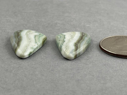 Saturn Chalcedony Cabochon Pair | Natural Loose Gemstone | CA310 - Gem Enthusiast