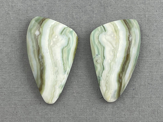 Saturn Chalcedony Cabochon Pair | Natural Loose Gemstone | CA310 - Gem Enthusiast