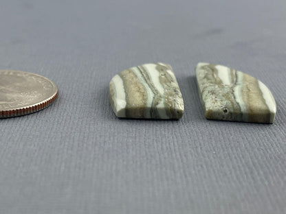 Saturn Chalcedony Cabochon Pair | Natural Loose Gemstone | CA321 - Gem Enthusiast