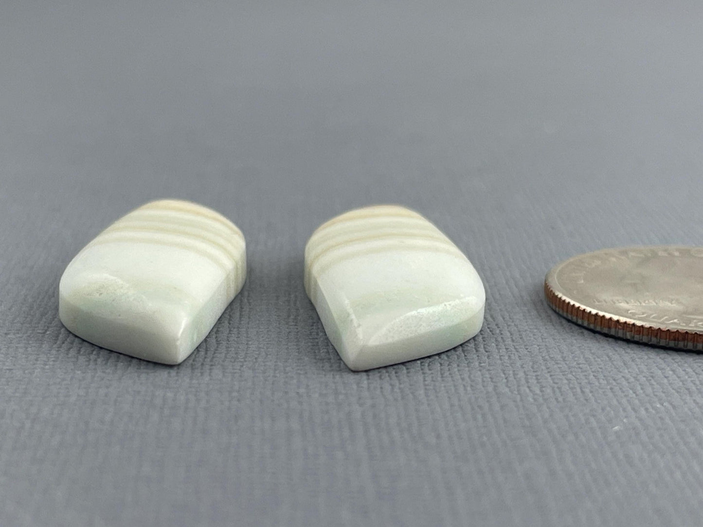 Saturn Chalcedony Cabochon Pair | Natural Loose Gemstone | CA322 - Gem Enthusiast