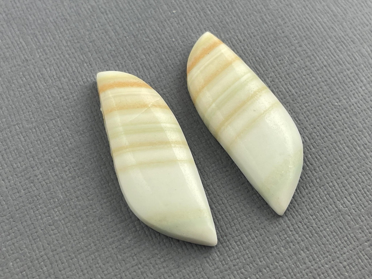 Saturn Chalcedony Cabochon Pair | Natural Loose Gemstone | CA322 - Gem Enthusiast