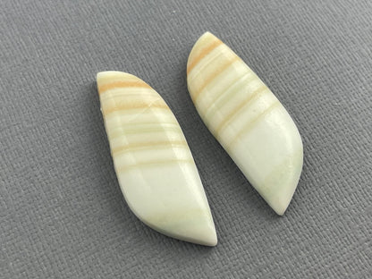 Saturn Chalcedony Cabochon Pair | Natural Loose Gemstone | CA322 - Gem Enthusiast