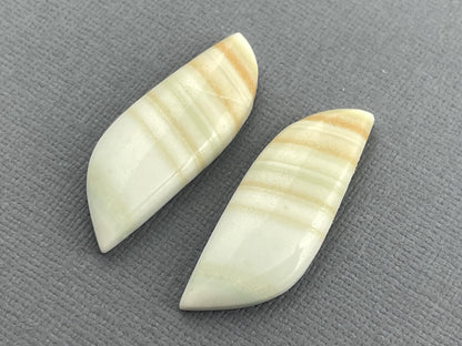 Saturn Chalcedony Cabochon Pair | Natural Loose Gemstone | CA322 - Gem Enthusiast