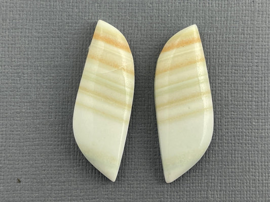 Saturn Chalcedony Cabochon Pair | Natural Loose Gemstone | CA322 - Gem Enthusiast