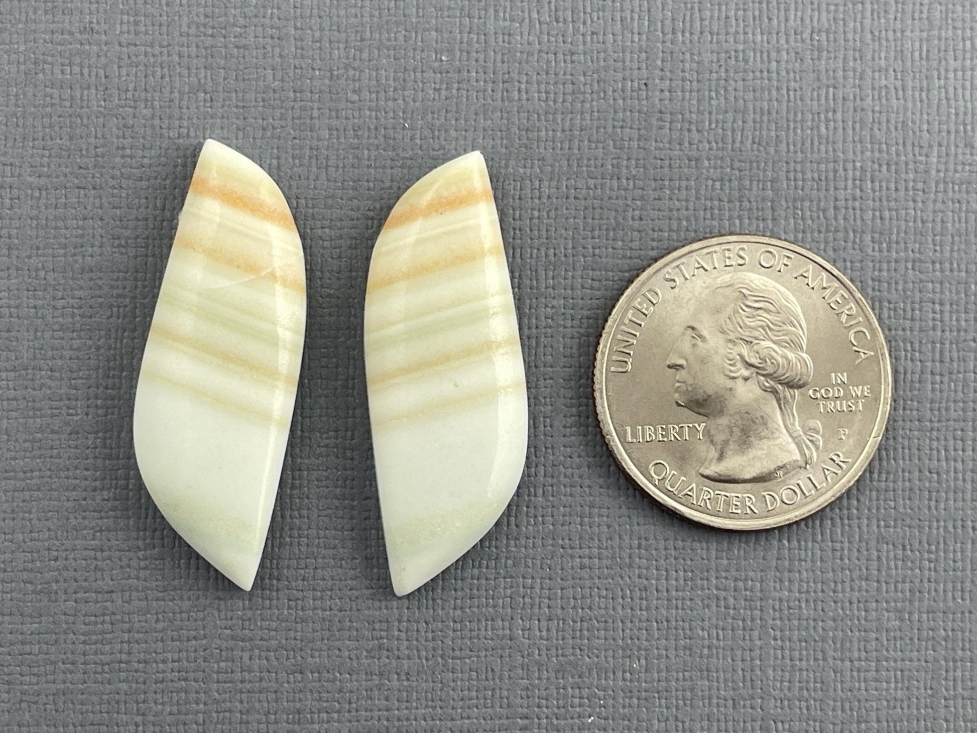 Saturn Chalcedony Cabochon Pair | Natural Loose Gemstone | CA322 - Gem Enthusiast