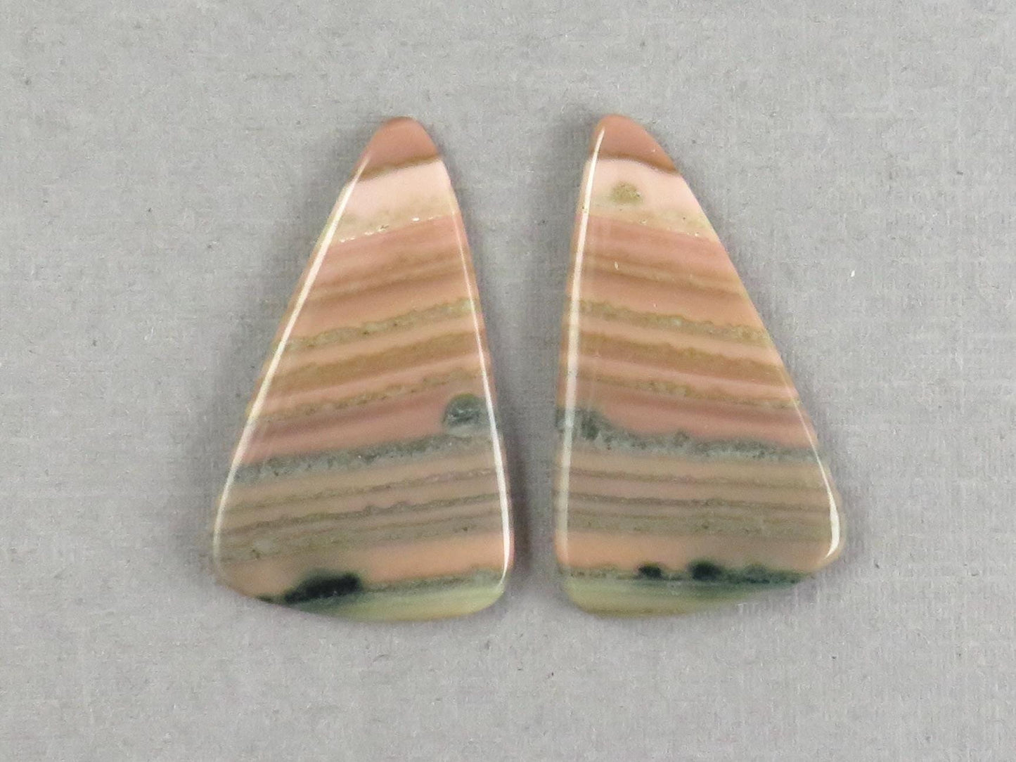 Saturn Chalcedony Triangle Cabochon Pair | 29x17x3 | Natural Loose Gemstone | CA346 - Gem Enthusiast