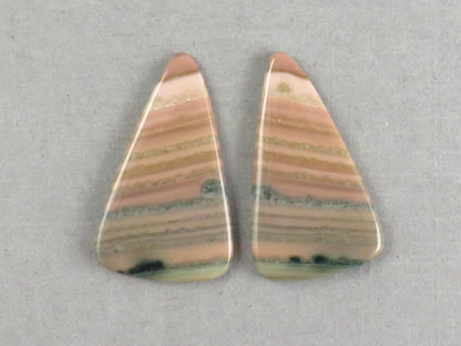 Saturn Chalcedony Triangle Cabochon Pair | 29x17x3 | Natural Loose Gemstone | CA346 - Gem Enthusiast