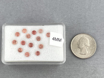 Select a Stone - Oregon Sunstones Faceted Round Gemstones | 4mm - Oregon Sunstone - Gem Enthusiast