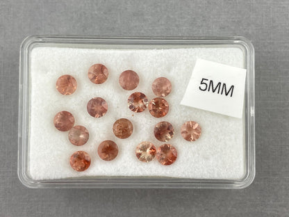 Select a Stone - Oregon Sunstones Faceted Round Gemstones | 5mm - Oregon Sunstone - Gem Enthusiast