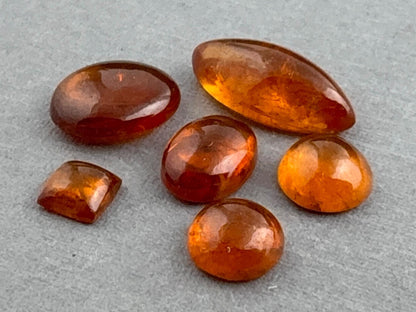 Spessartine Garnet Pear Cabochon Lot | Loose Natural Gemstones | GS124 - Gem Enthusiast