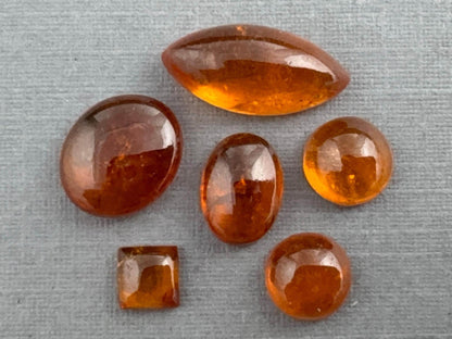Spessartine Garnet Pear Cabochon Lot | Loose Natural Gemstones | GS124 - Gem Enthusiast