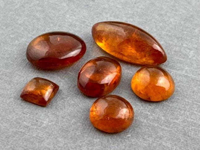 Spessartine Garnet Pear Cabochon Lot | Loose Natural Gemstones | GS124 - Gem Enthusiast