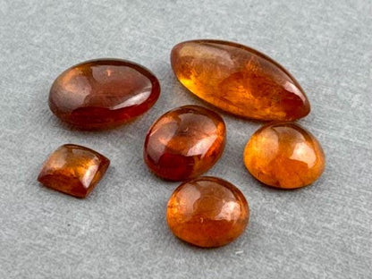 Spessartine Garnet Pear Cabochon Lot | Loose Natural Gemstones | GS124 - Gem Enthusiast