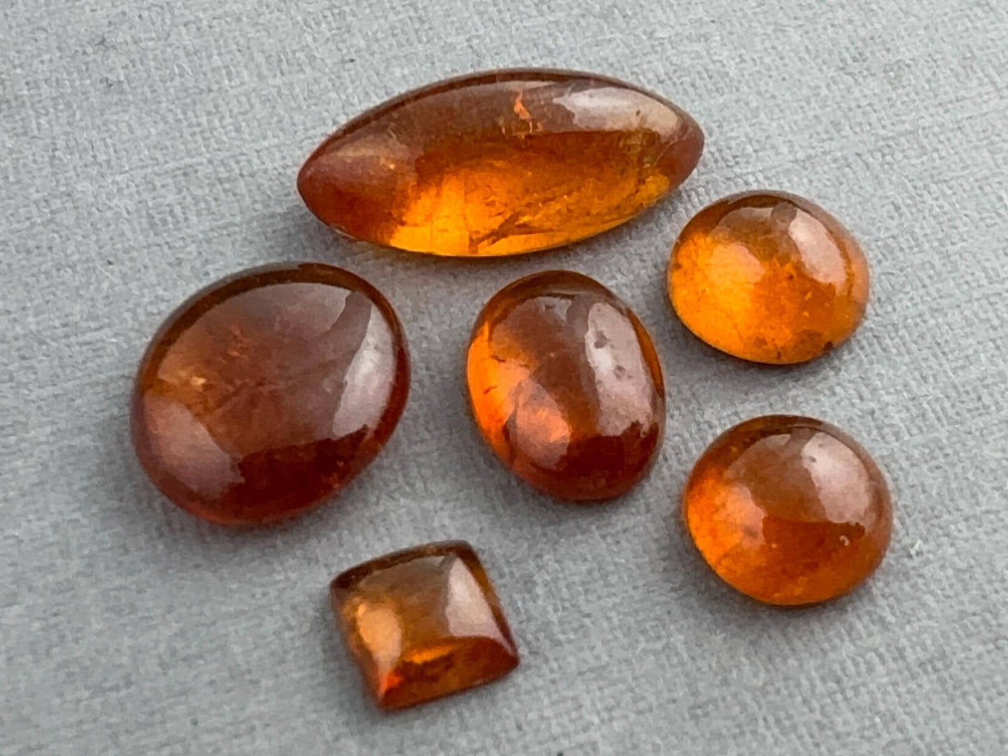 Spessartine Garnet Pear Cabochon Lot | Loose Natural Gemstones | GS124 - Gem Enthusiast