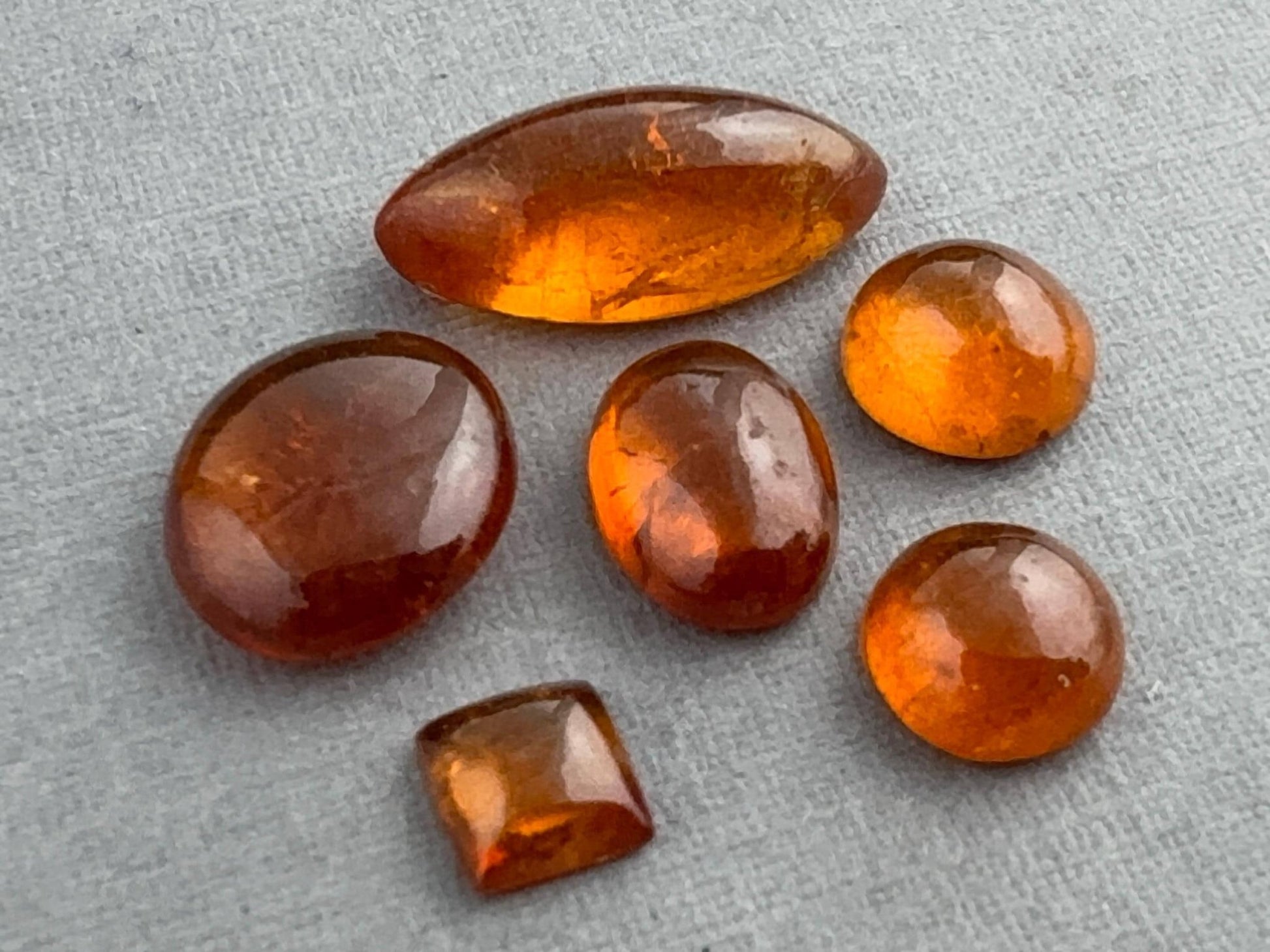 Spessartine Garnet Pear Cabochon Lot | Loose Natural Gemstones | GS124 - Gem Enthusiast