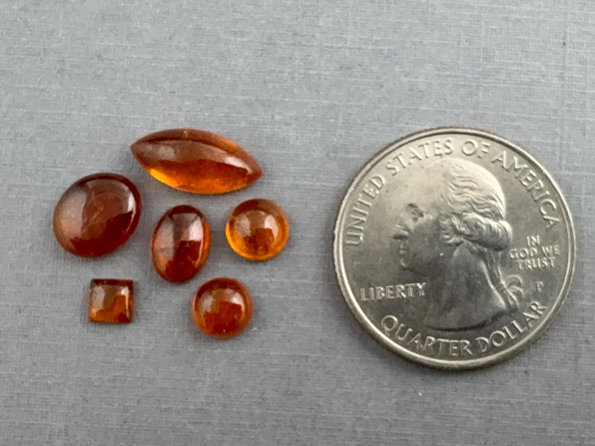 Spessartine Garnet Pear Cabochon Lot | Loose Natural Gemstones | GS124 - Gem Enthusiast