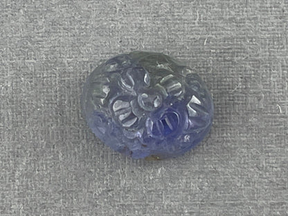 Tanzanite Carved Oval Cabochon | 11x9 Bi - color Natural Loose Gemstones | TA302 - Gem Enthusiast