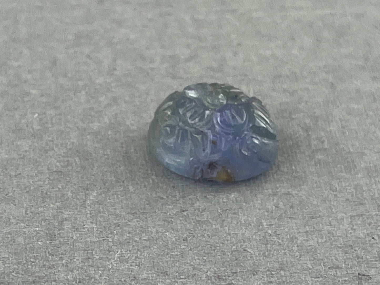 Tanzanite Carved Oval Cabochon | 11x9 Bi - color Natural Loose Gemstones | TA302 - Gem Enthusiast