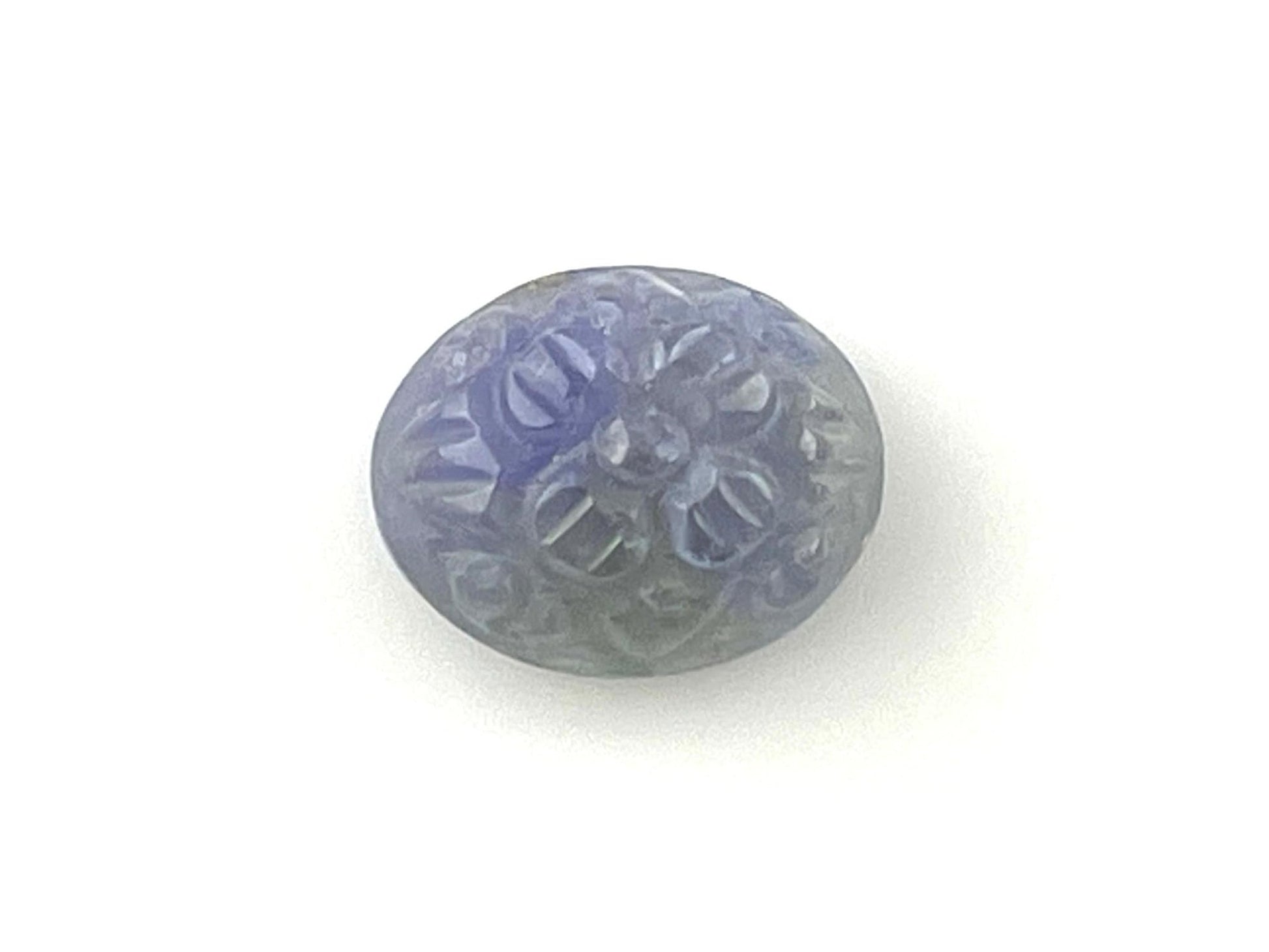 Tanzanite Carved Oval Cabochon | 11x9 Bi - color Natural Loose Gemstones | TA302 - Gem Enthusiast