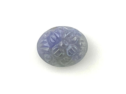 Tanzanite Carved Oval Cabochon | 11x9 Bi - color Natural Loose Gemstones | TA302 - Gem Enthusiast