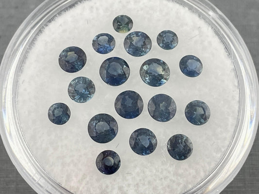 Teal Sapphire Round Step Cut Lots | 2.8mm to 4mm | 3 carats | Natural Faceted Gemstones - Gem Enthusiast