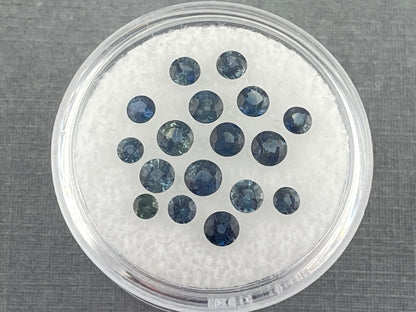 Teal Sapphire Round Step Cut Lots | 2.8mm to 4mm | 3 carats | Natural Faceted Gemstones - Gem Enthusiast