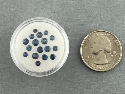 Teal Sapphire Round Step Cut Lots | 2.8mm to 4mm | 3 carats | Natural Faceted Gemstones - Gem Enthusiast