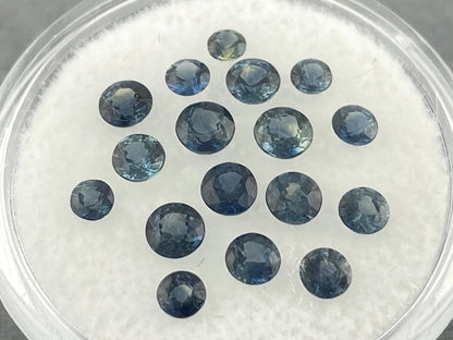 Teal Sapphire Round Step Cut Lots | 2.8mm to 4mm | 3 carats | Natural Faceted Gemstones - Gem Enthusiast