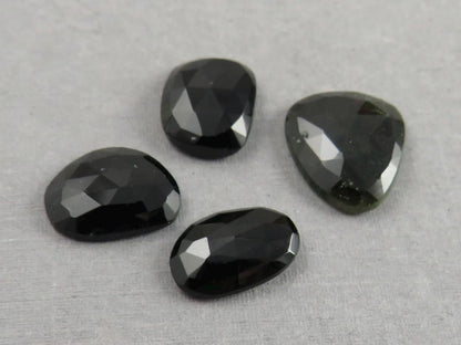 Tourmaline Rose Cut Cabochon | Dark Green to Black | Loose Natural Gemstones | TO343 - Gem Enthusiast