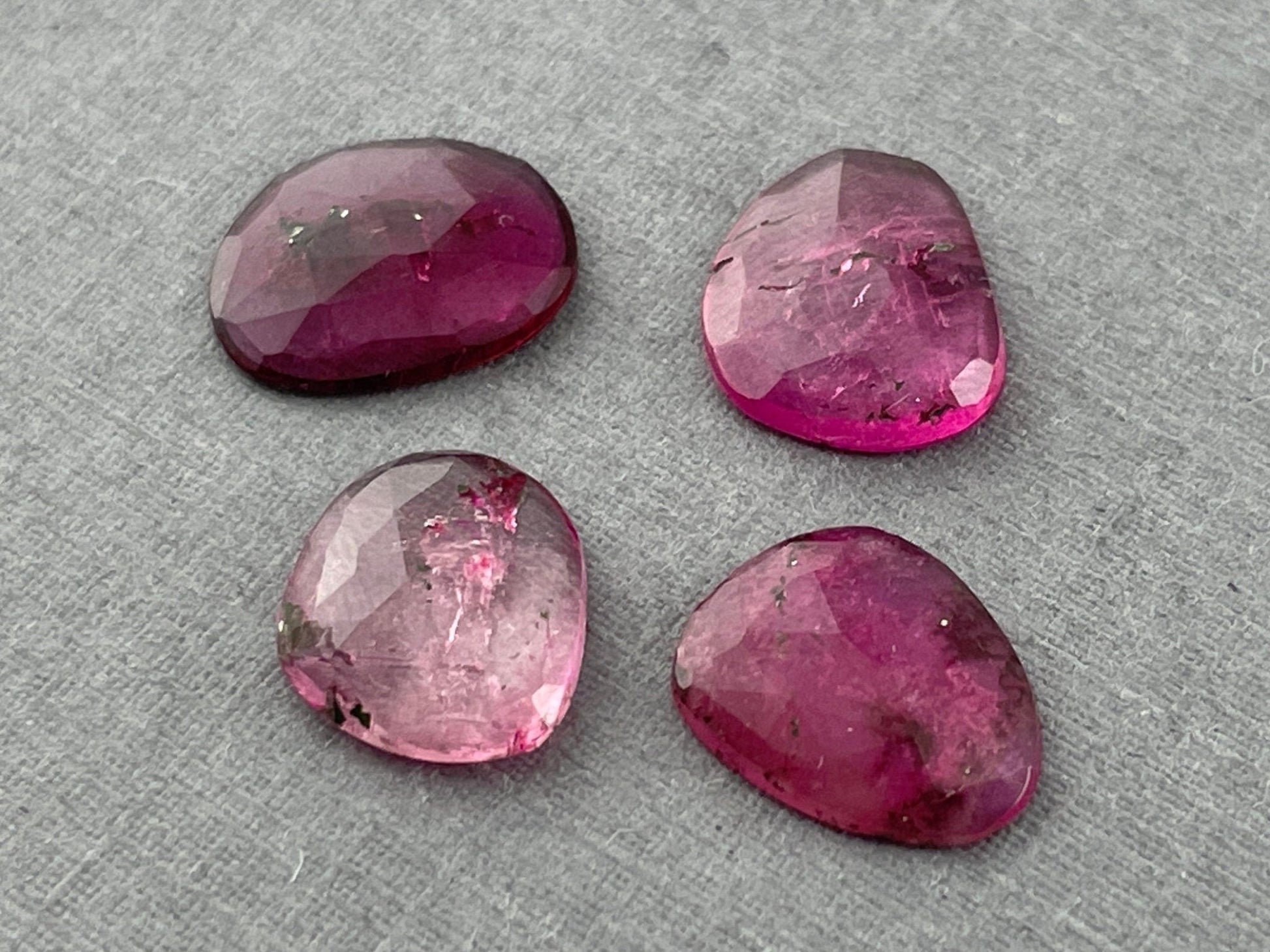 Tourmaline Rose Cut Cabochon Lot | 11 - 12mm Natural Gemstones | 8.53 carats | TO347 - Gem Enthusiast