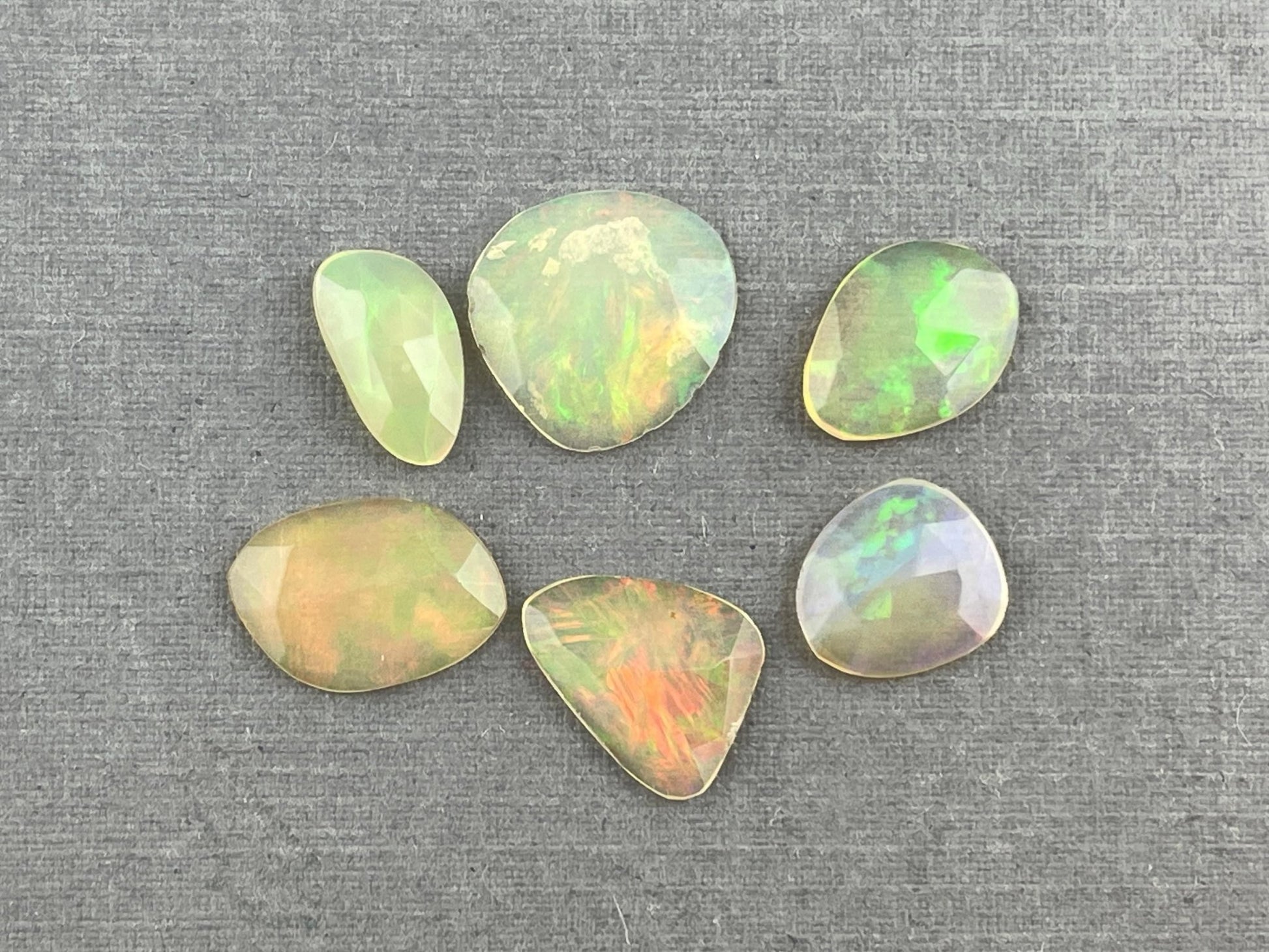 Yellow Ethiopian Opals with Fire | Rose Cut Gemstone Lot | 3.44 carats | OP480 - Opal - Gem Enthusiast