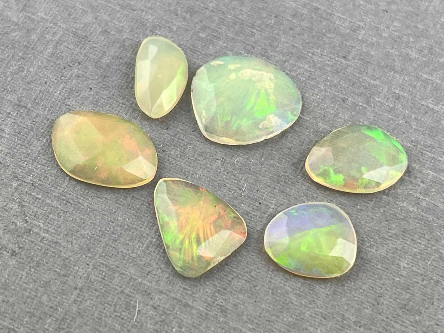 Yellow Ethiopian Opals with Fire | Rose Cut Gemstone Lot | 3.44 carats | OP480 - Opal - Gem Enthusiast