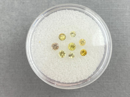 Yellow Sapphire Round Lot | 2.3mm to 2. mm | Faceted Gemstones | SF125 - Gem Enthusiast