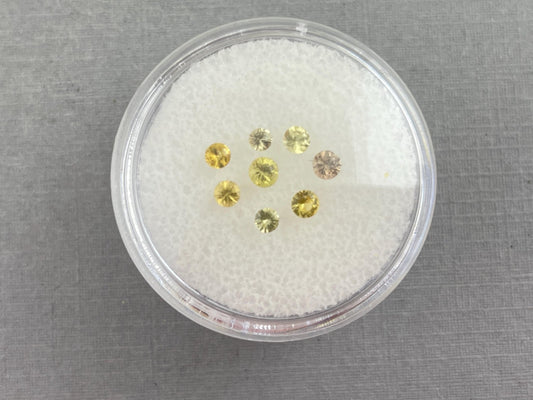 Yellow Sapphire Round Lot | 2.3mm to 2. mm | Faceted Gemstones | SF125 - Gem Enthusiast